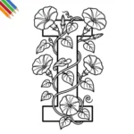 Letter I-bloemen kleurplaat thumbnail