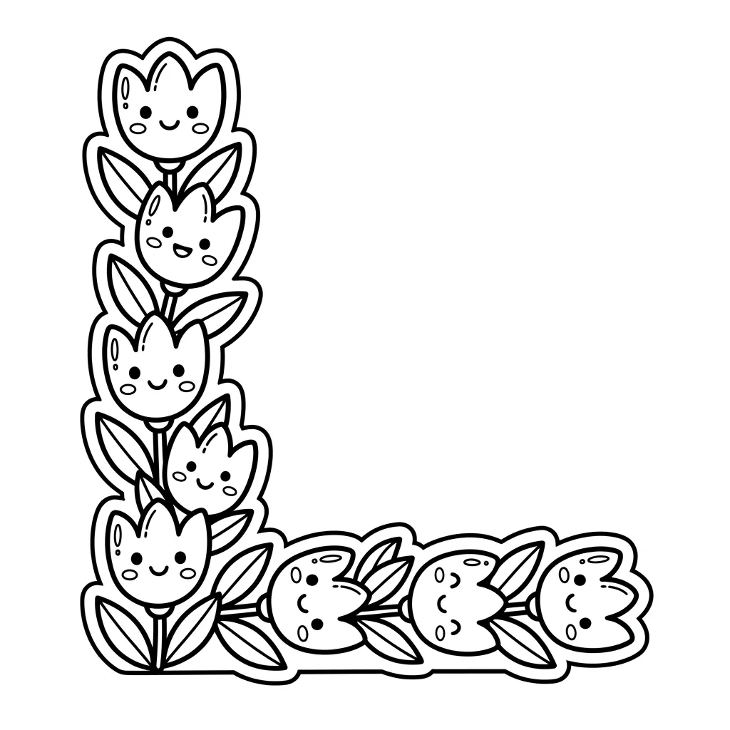 Letter L bloemen kleurplaat 1