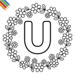 Letter U-bloemen kleurplaat 4 Letter U-bloemen kleurplaat thumbnail
