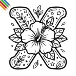 Letter X-bloemen kleurplaat thumbnail