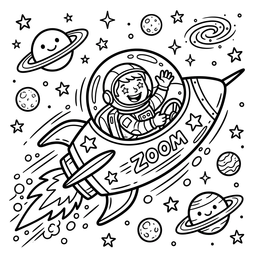 Astronaut kleurplaat 15 Astronaut kleurplaat 7