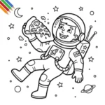 Astronaut kleurplaat thumbnail