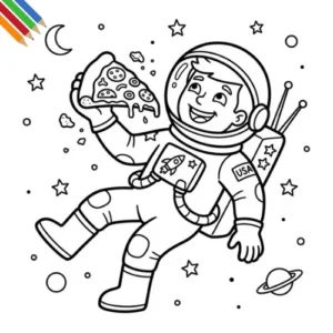 Astronauten-Malvorlage (Miniaturansicht)