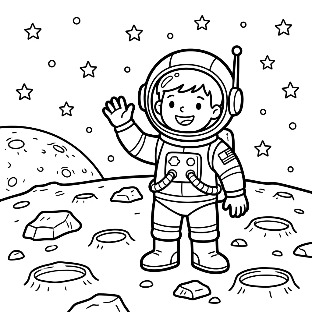 Astronaut kleurplaat 8 Astronaut kleurplaat