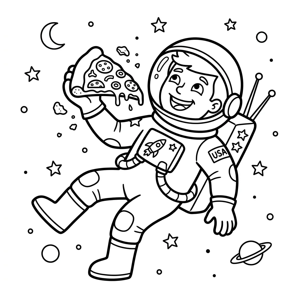 Astronaut kleurplaat 9 Astronaut kleurplaat 1