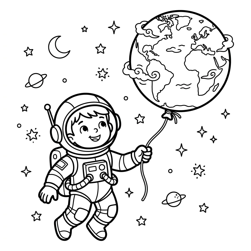 Astronaut kleurplaat 11 Astronaut kleurplaat 3