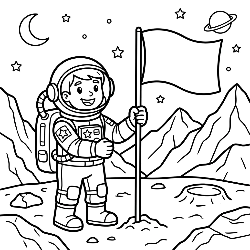 Astronaut kleurplaat 13 Astronaut kleurplaat 5