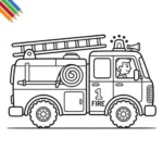 Brandweerauto kleurplaat thumbnail