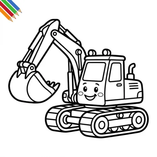 Graafmachine kleurplaat thumbnail