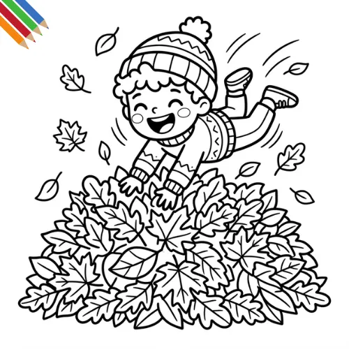 Kleurplaat Herfstvakantie thumbnail