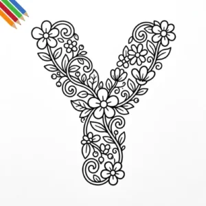 Letter Y-bloemen kleurplaat 7 Letter Y-bloemen kleurplaat thumbnail