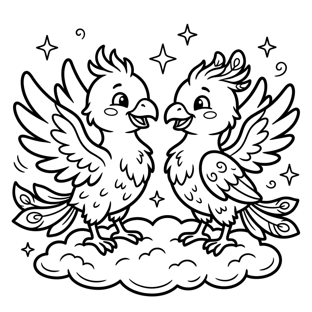 Phoenix kleurplaat 1