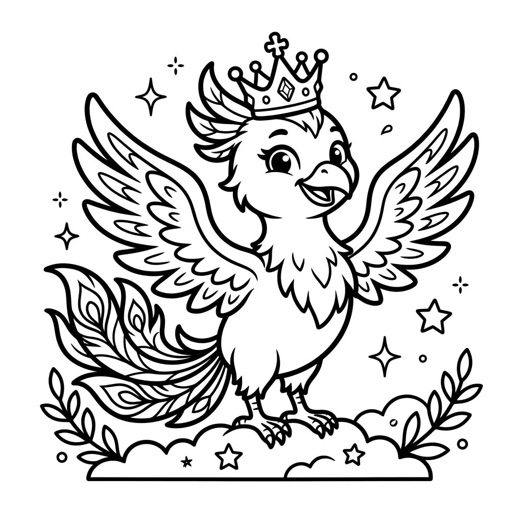 Phoenix kleurplaat 4