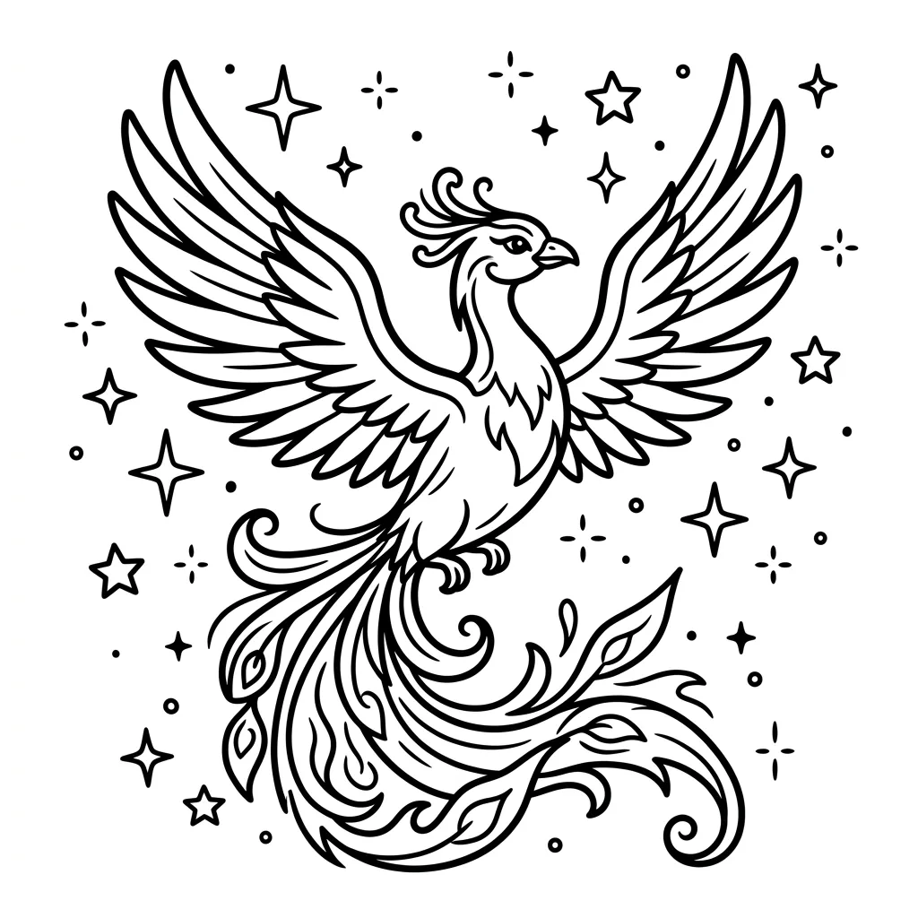Phoenix kleurplaat 7