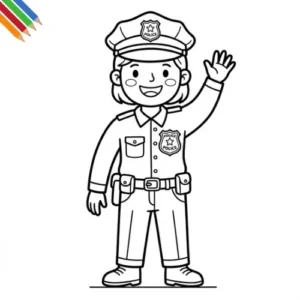 Politieagent kleurplaat thumbnail