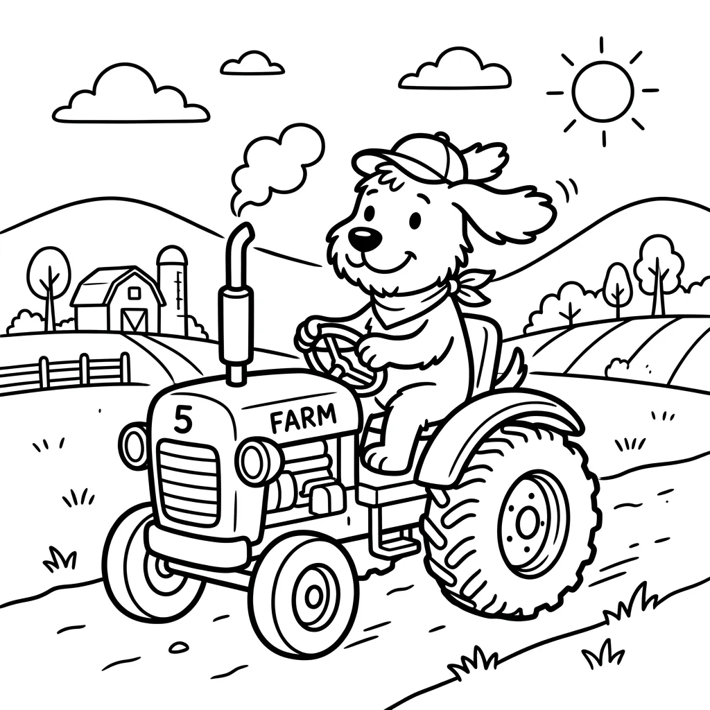 Traktor kleurplaat 5