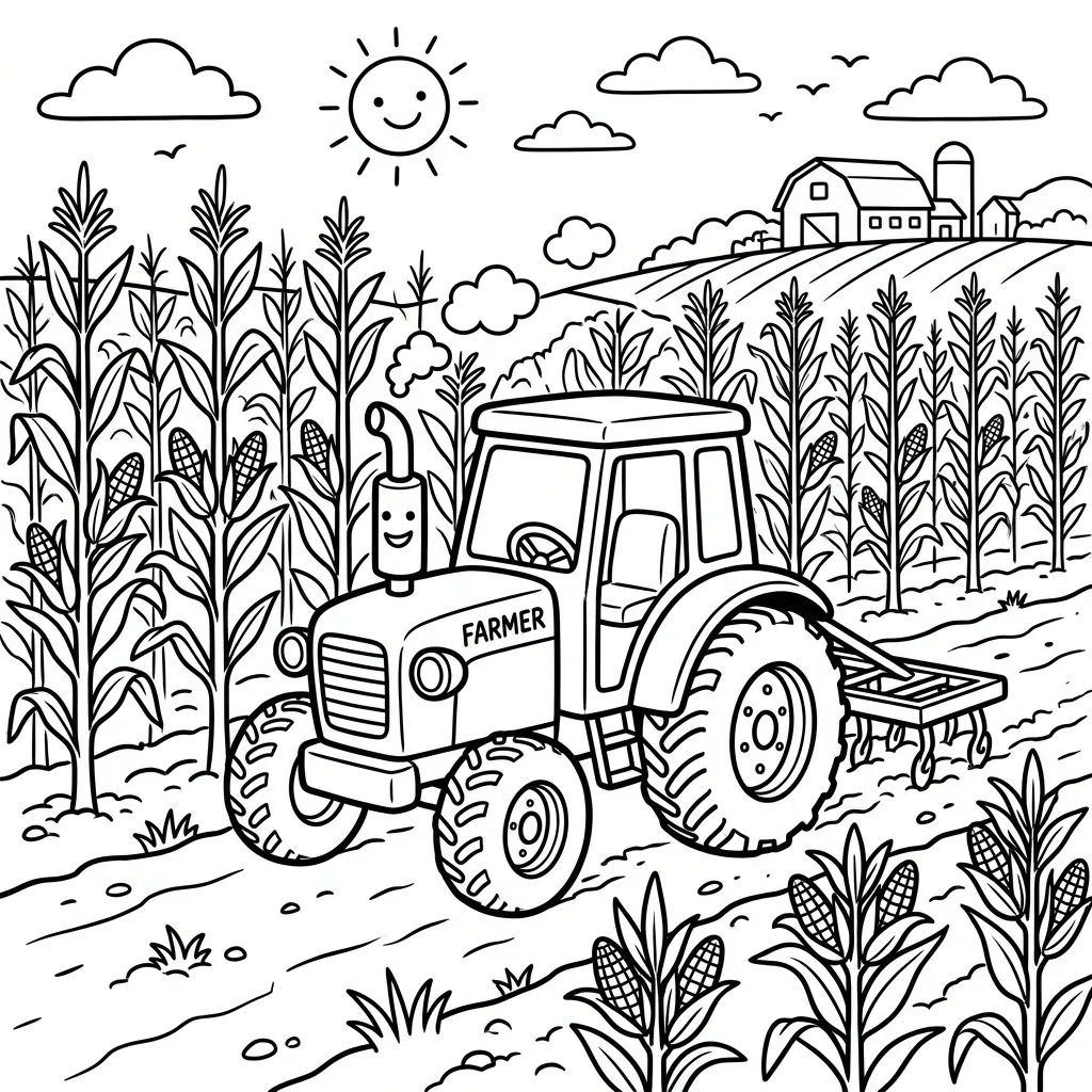 Traktor kleurplaat 4