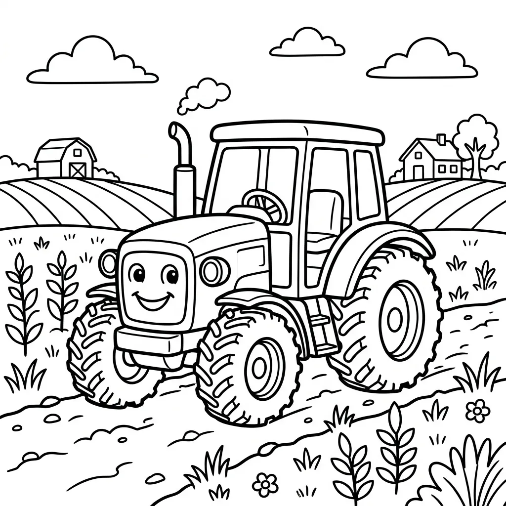 Traktor kleurplaat 10