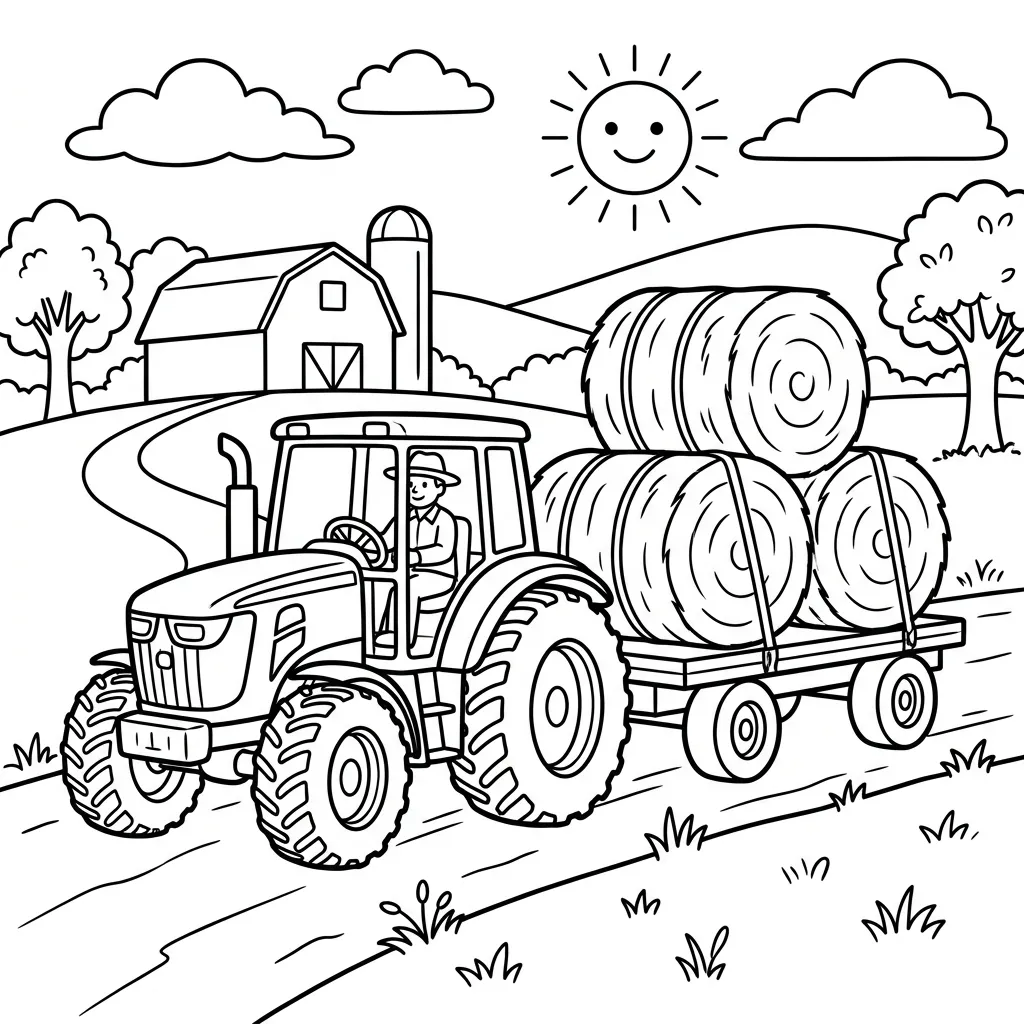 Traktor kleurplaat