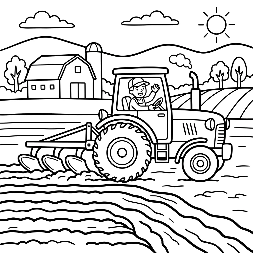 Traktor kleurplaat 2