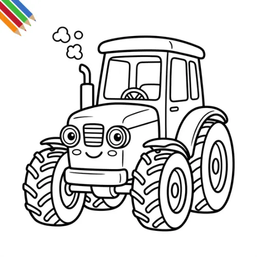 Traktor kleurplaat thumbnail