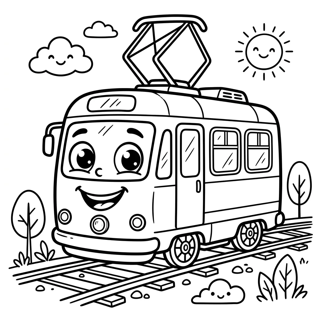 Tram kleurplaat 2