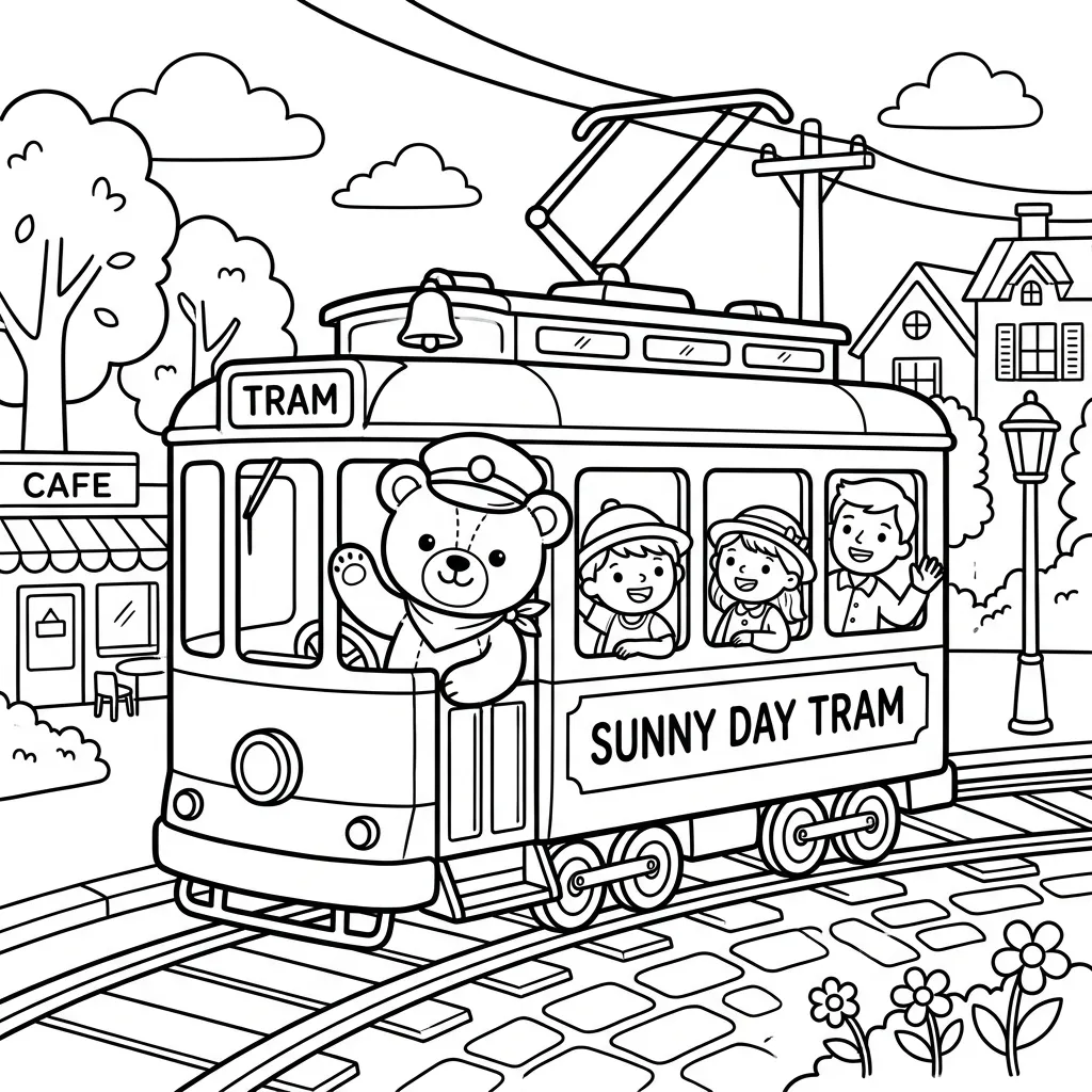 Tram kleurplaat 4