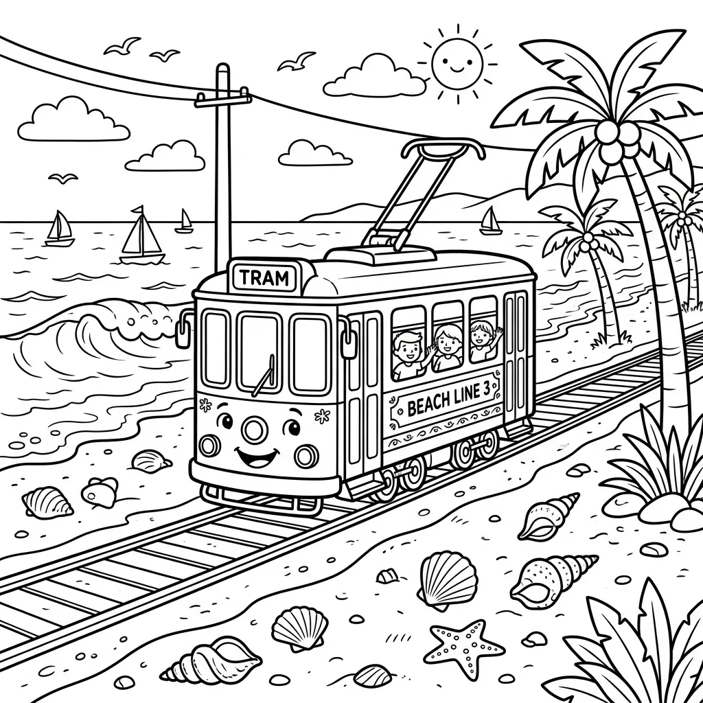 Tram kleurplaat 5