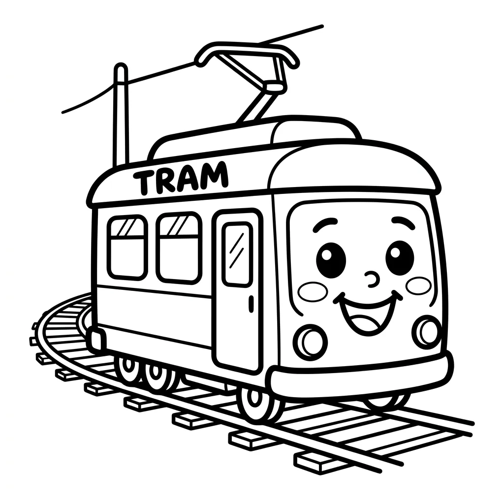 Tram kleurplaat 6