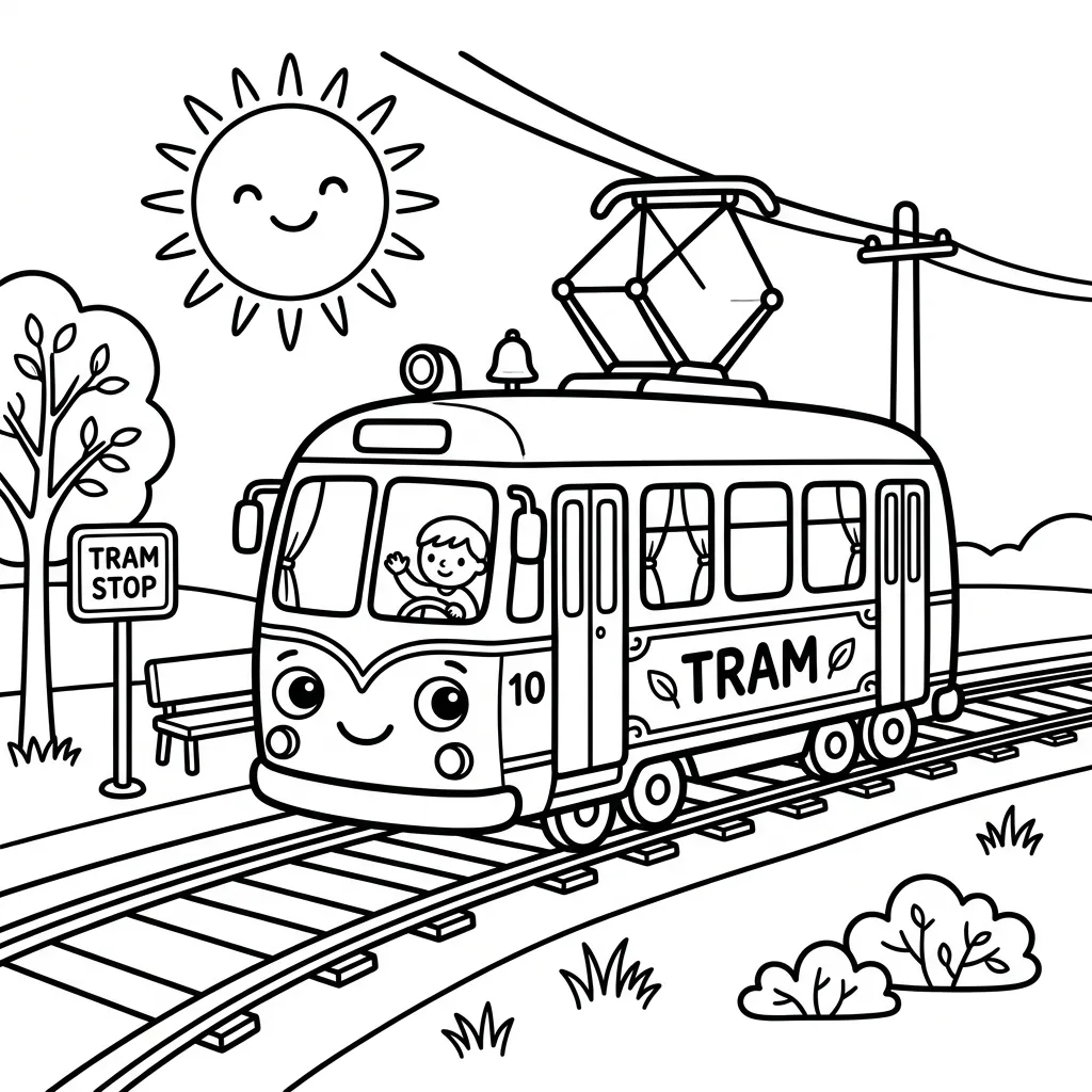 Tram kleurplaat 9