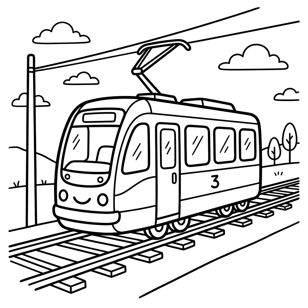 Tram kleurplaat 10