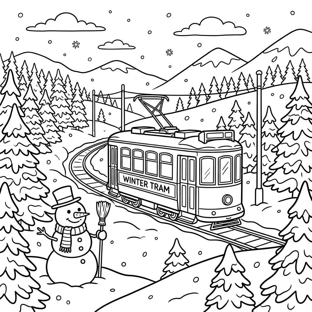 Tram kleurplaat