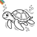 Zeeschildpad kleurplaat 4 Zeeschildpad kleurplaat thumbnail