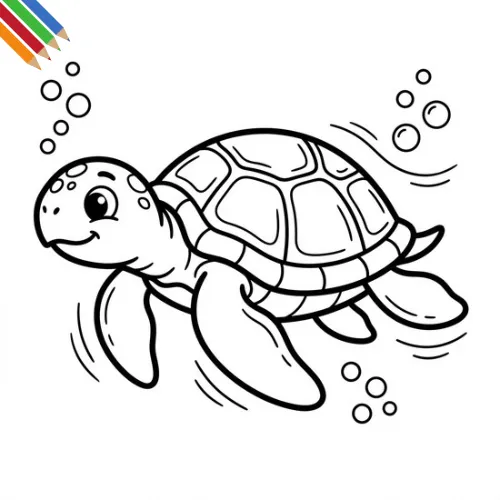 Zeeschildpad kleurplaat thumbnail